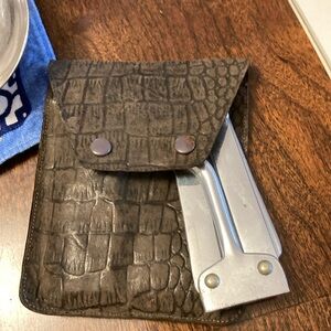 Antique Travel Hangers In Leather Case